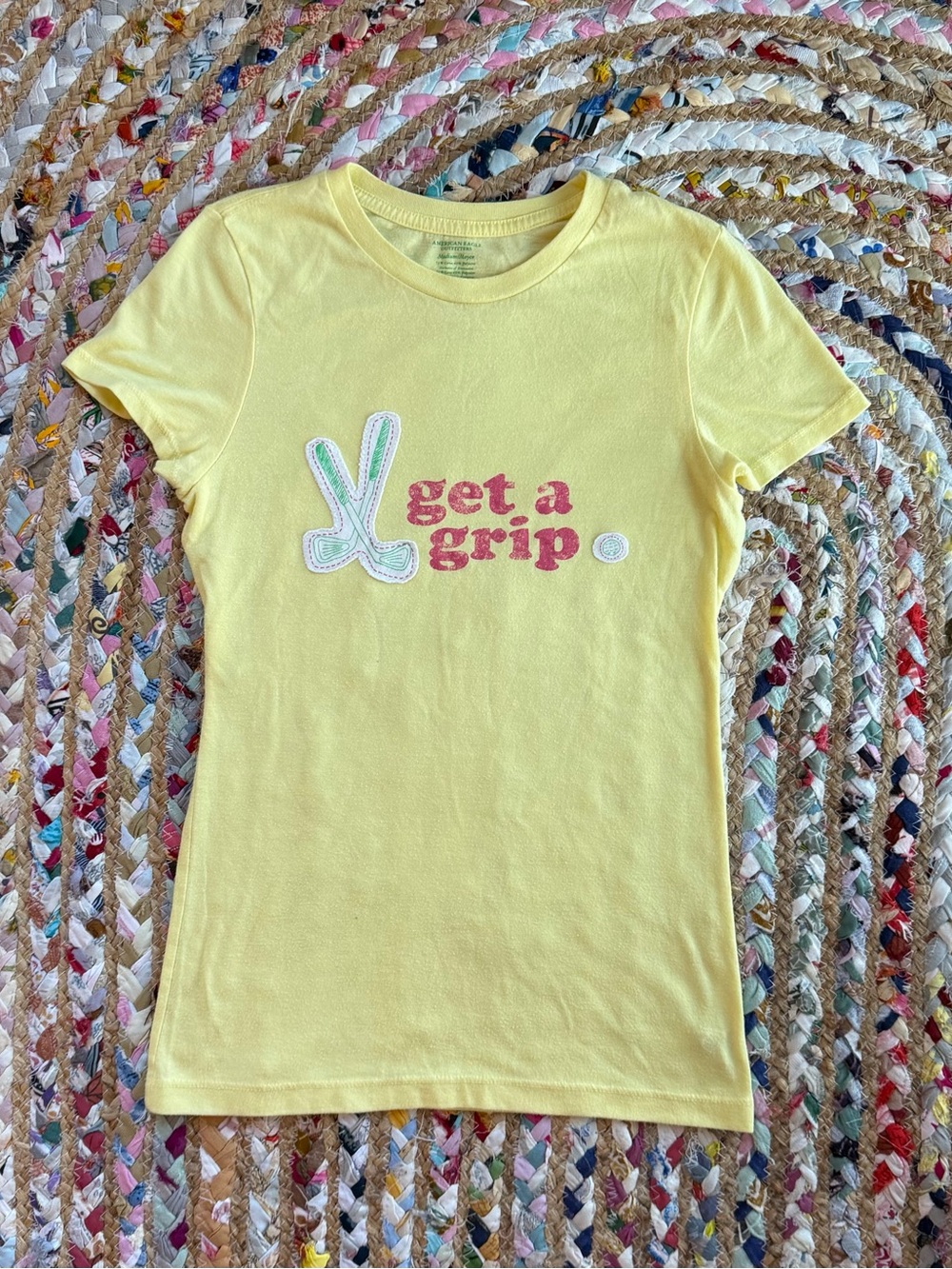 Y2K Butter Yellow' 'Get a Grip' Graphic Tee